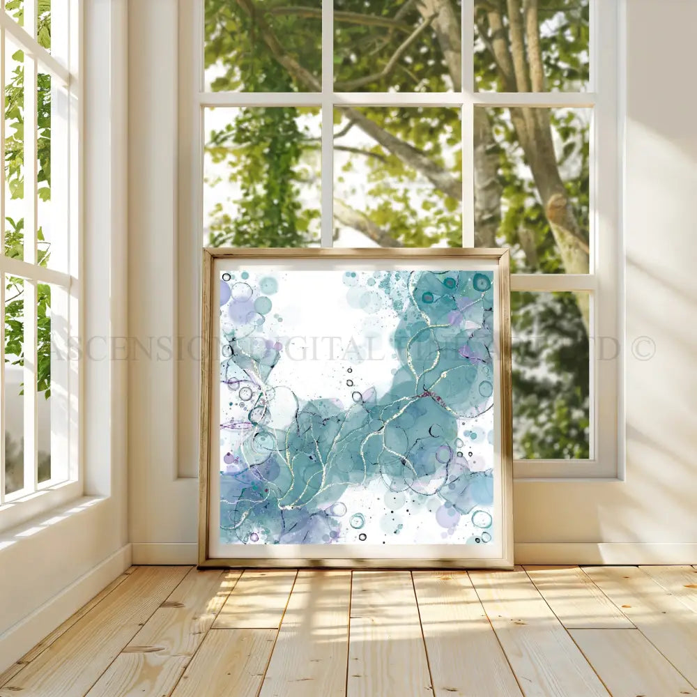Abstract art print, spiritual wall art, duck egg