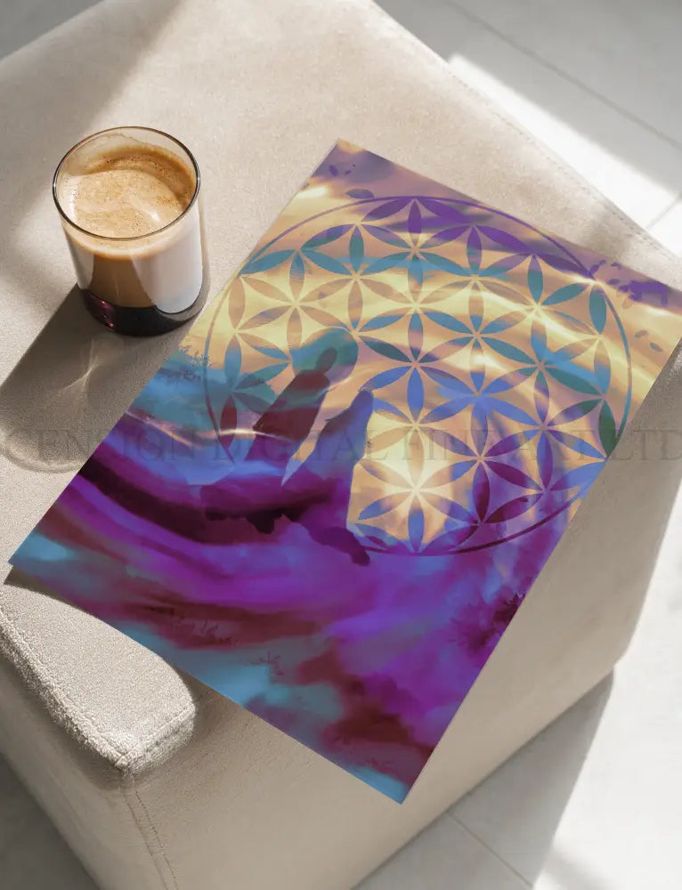 Ascended Master Art Print | Flower of Life | Spiritual Wall Art