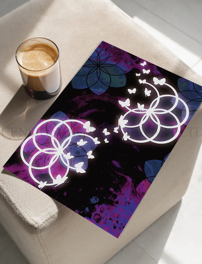 Sacred Geometry Art Prints | Seed of Life Wall Art | Set of Two