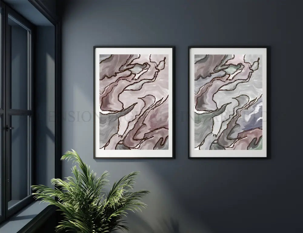 Abstract art prints, spiritual wall art, neutral colour, set of 2