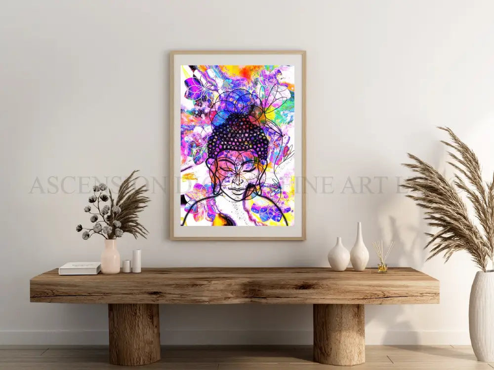 Meditating Buddha art print, spiritual wall art