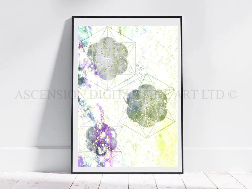 Sacred geometry art print, seed of life wall art