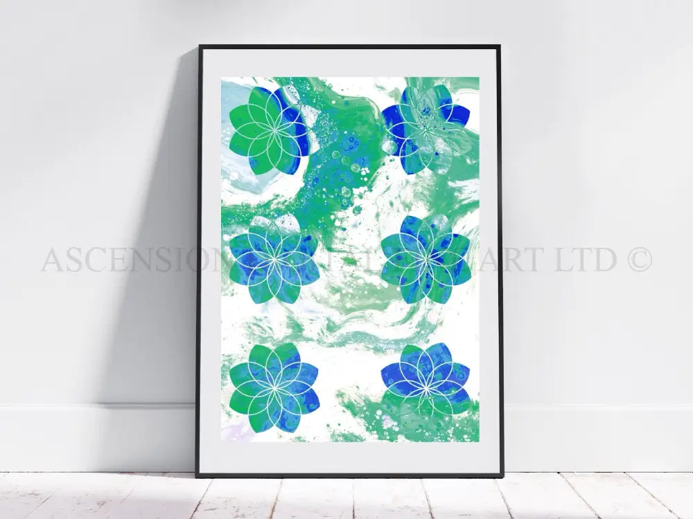 Sacred geometry art print, seed of life wall art