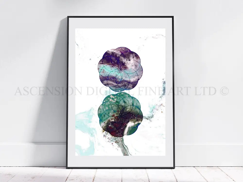 Sacred geometry art print, seed of life wall art