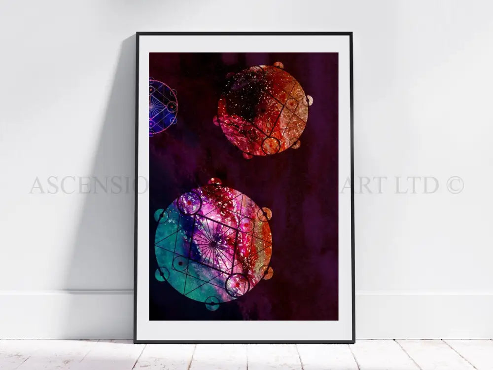 Sacred geometry art print, seed of life wall art.