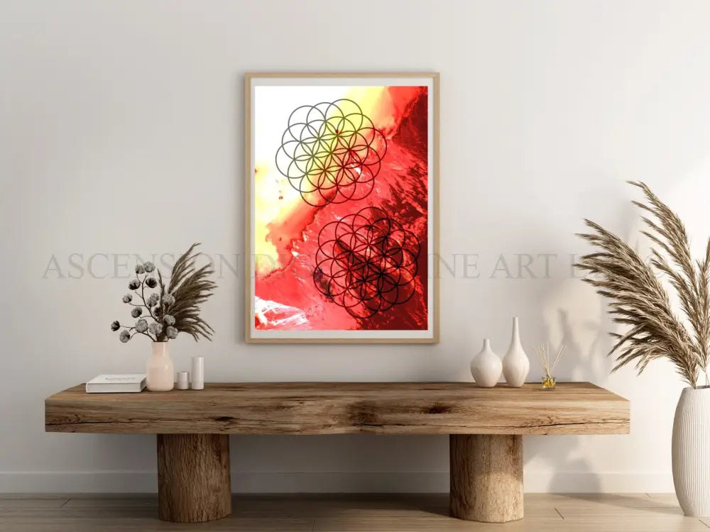 Sacred geometry art print, flower of life wall art