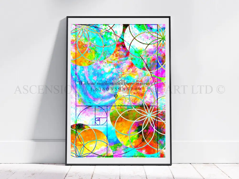 Fibonacci art print, sacred geometry wall art