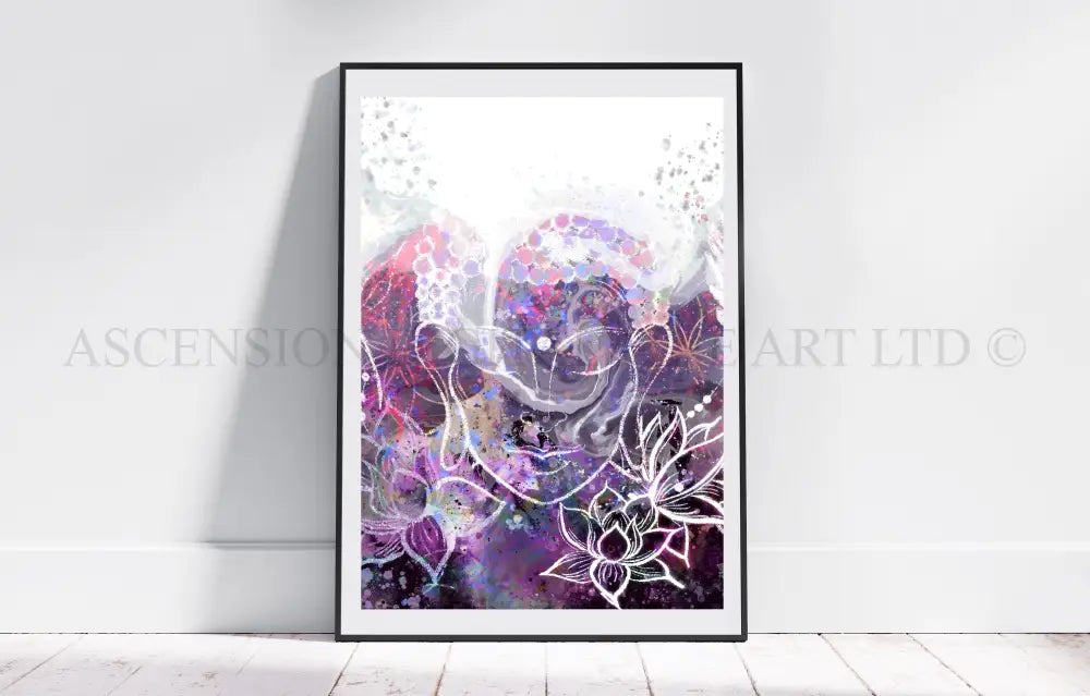 Meditating buddha art print 