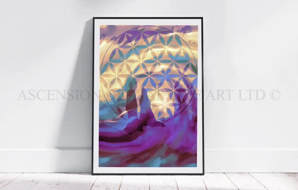 Ascended Master Art Print | Flower of Life | Spiritual Wall Art
