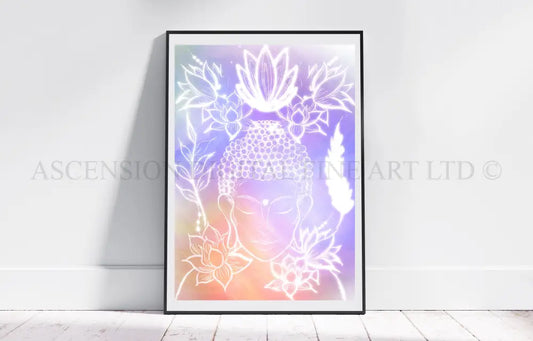 Meditating buddha art print 