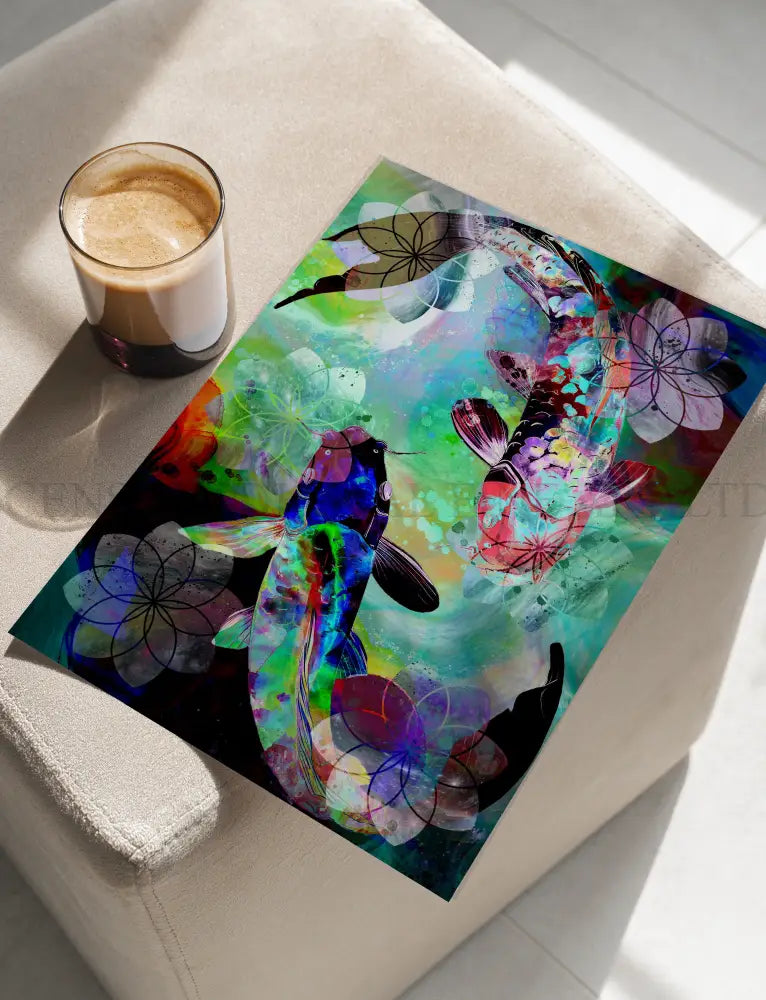 Japanese Koi Fish Art Print | Feng Shui Wall Art
