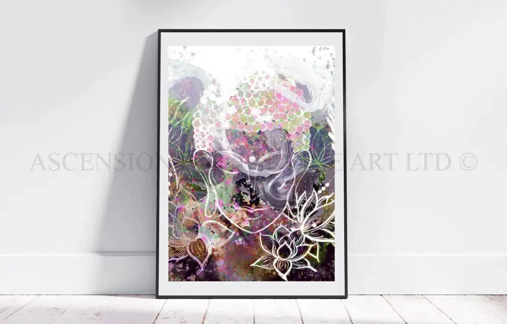 Meditating buddha art print