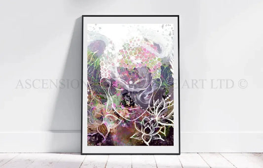 Meditating buddha art print