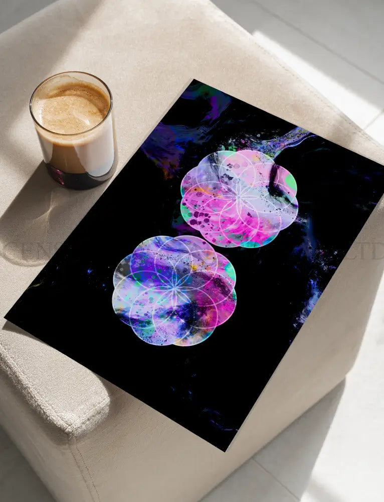 Sacred Geometry Art Prints | Seed of Life | Set of Two