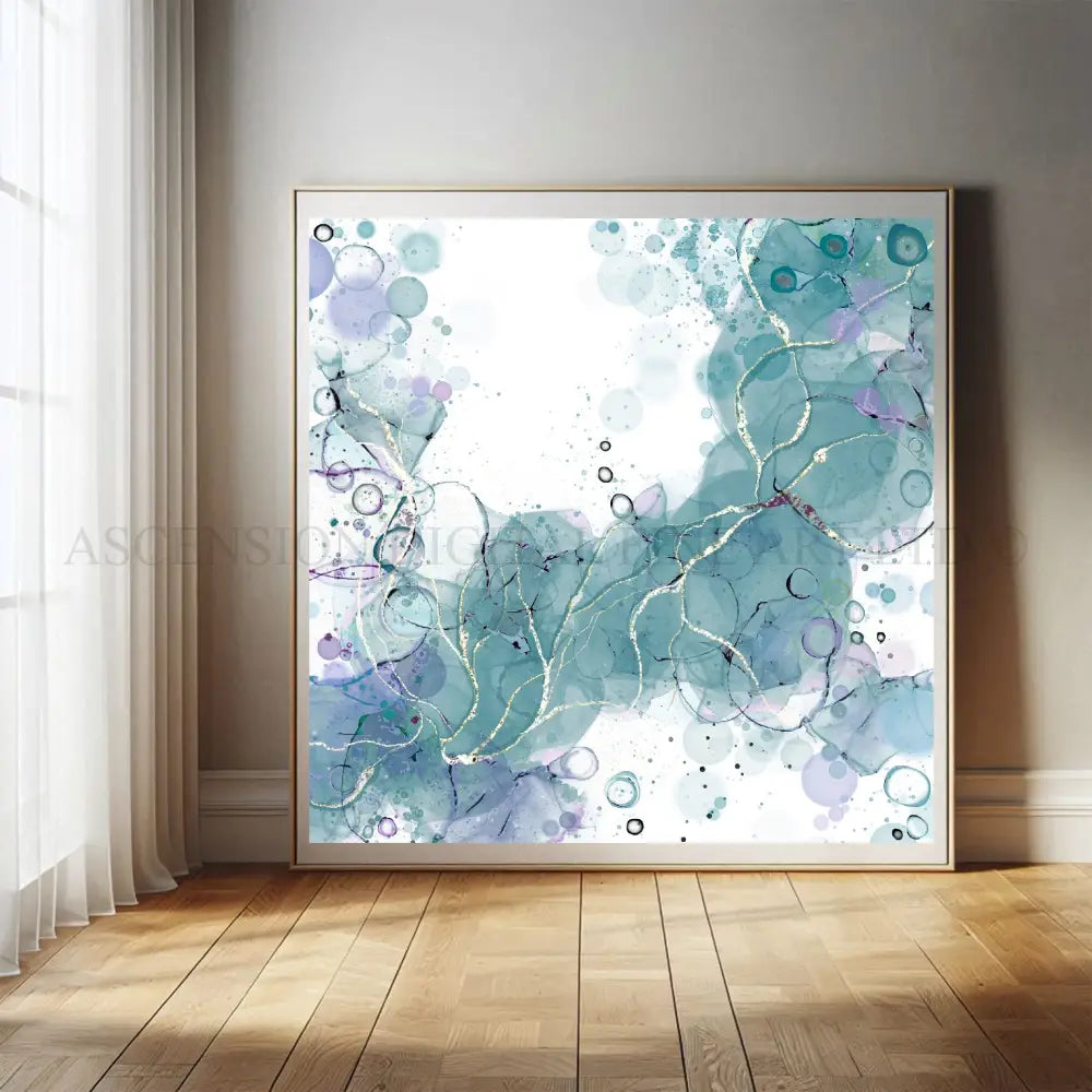 Abstract art print, spiritual wall art, duck egg.