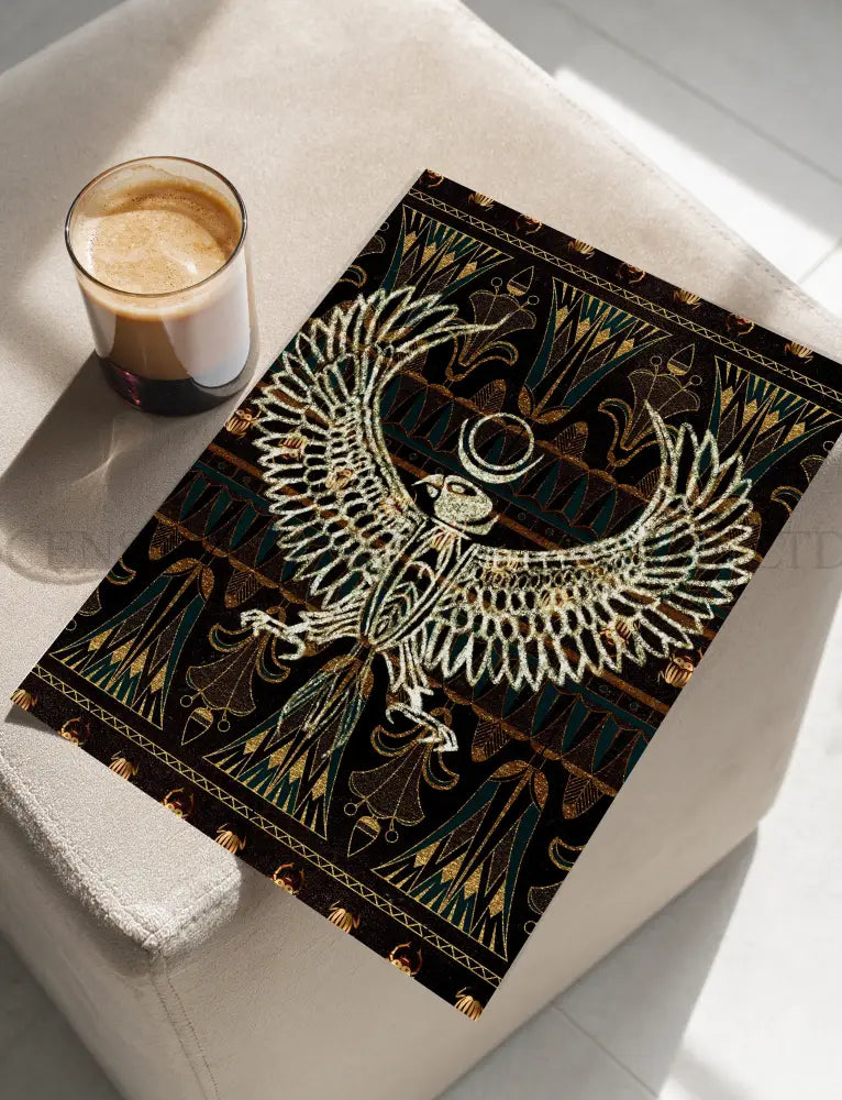 Ancient Egyptian Art prints | Set of Two | Black and Gold