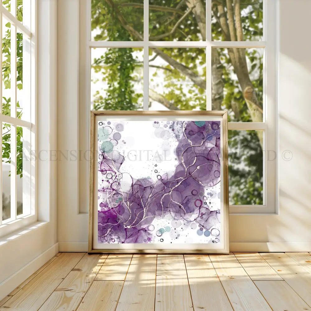 Abstract art print, lavender