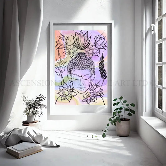 Meditating buddha art print