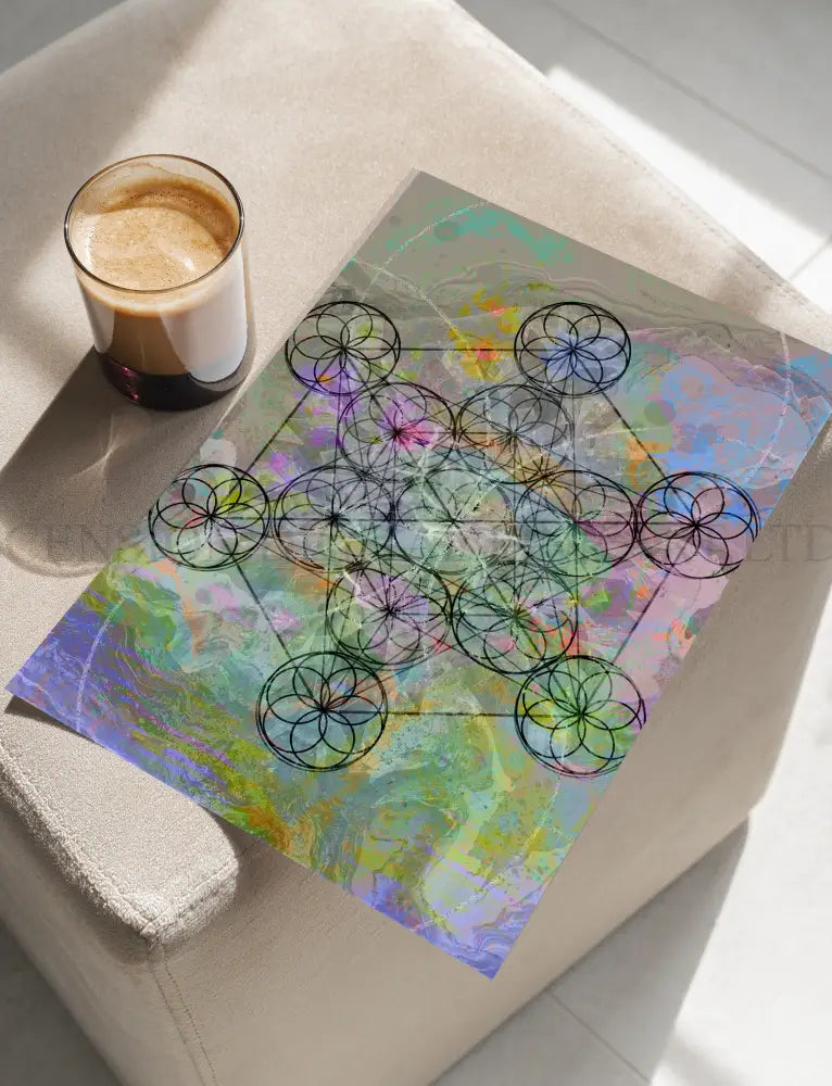 Metatrons Cube Art Prints | Sacred Geometry Wall Art | Set of Two