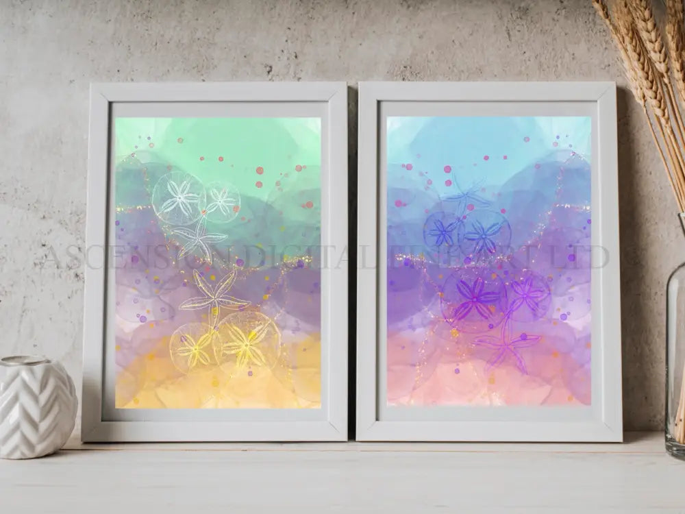 Coastal art prints set