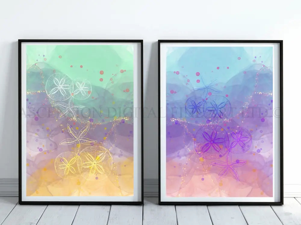 Coastal art prints set