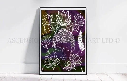 Meditating buddha art print