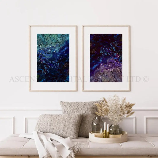 Abstract art print, set of two 