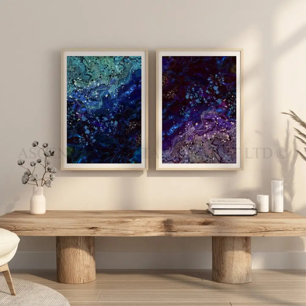 Abstract art print, set of two 