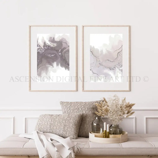 Abstract art print set of two wall art