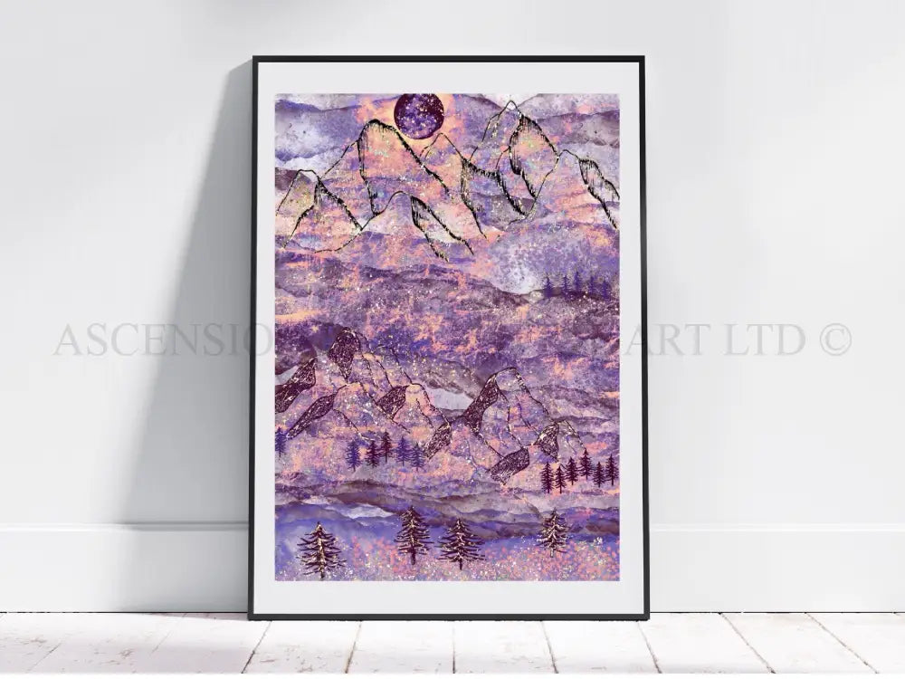 Mountain art print, mountain wall art