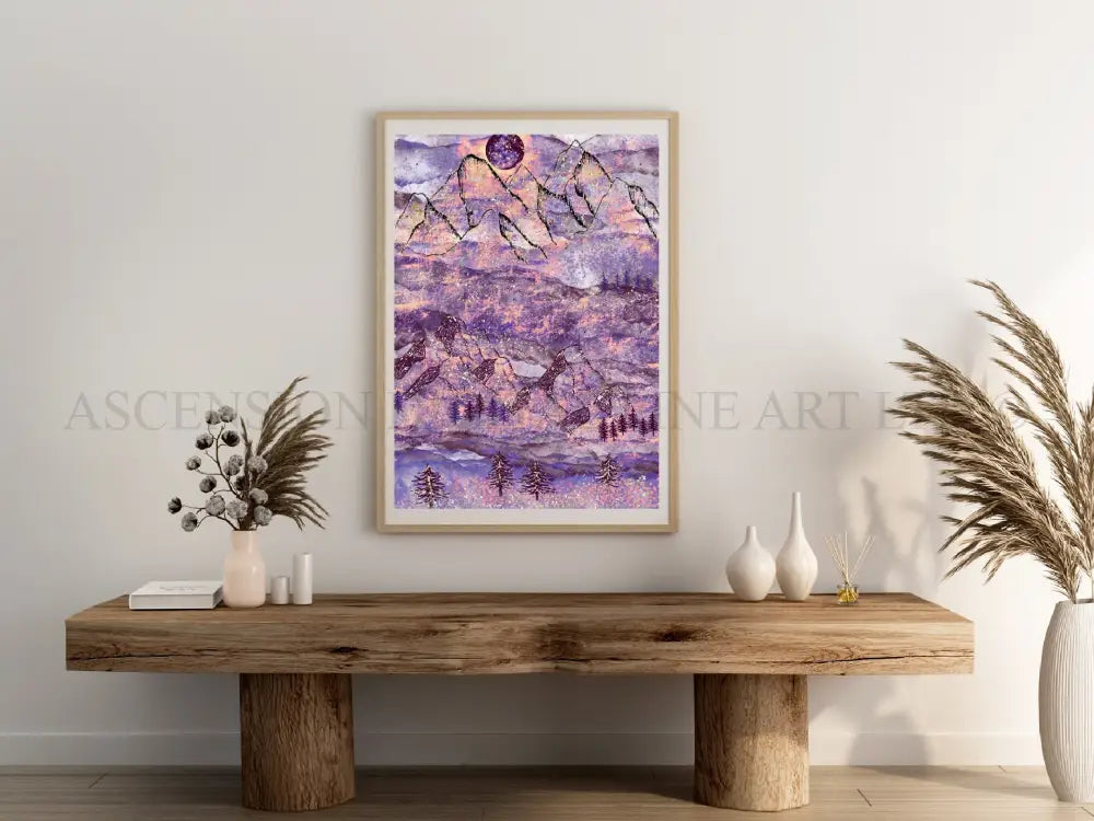 Mountain art print, mountain wall art