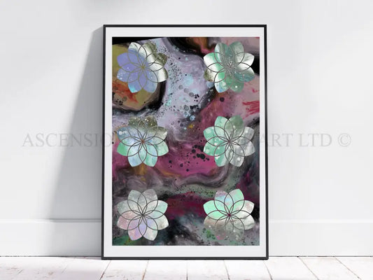 Sacred geometry art print, seed of life wall art