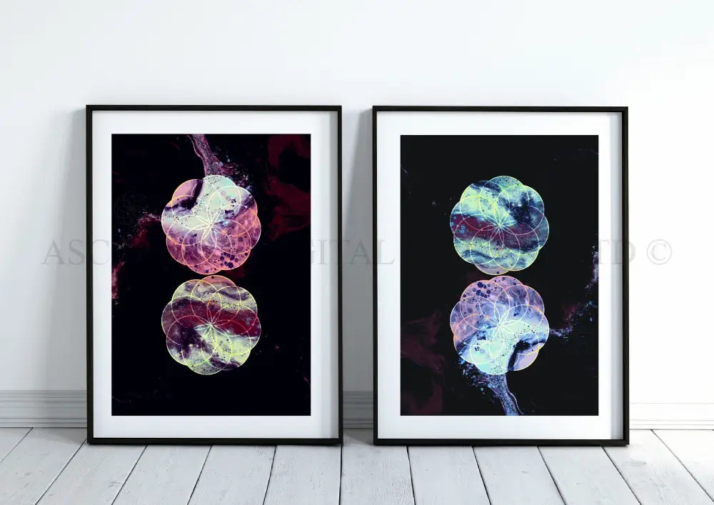 Seed of life art print, sacred geometry wall art