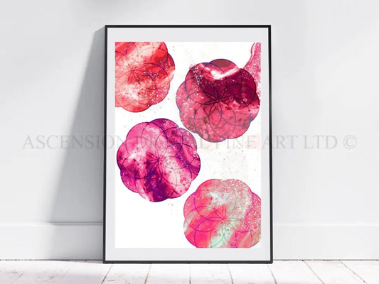 Sacred geometry art print, seed of life wall art