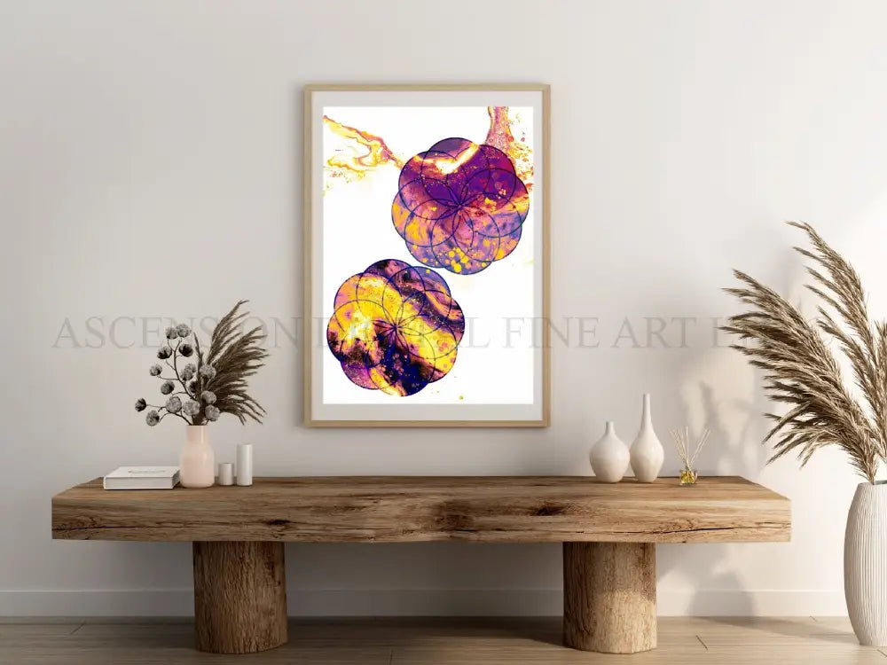 Seed of life art print, sacred geometry wall art