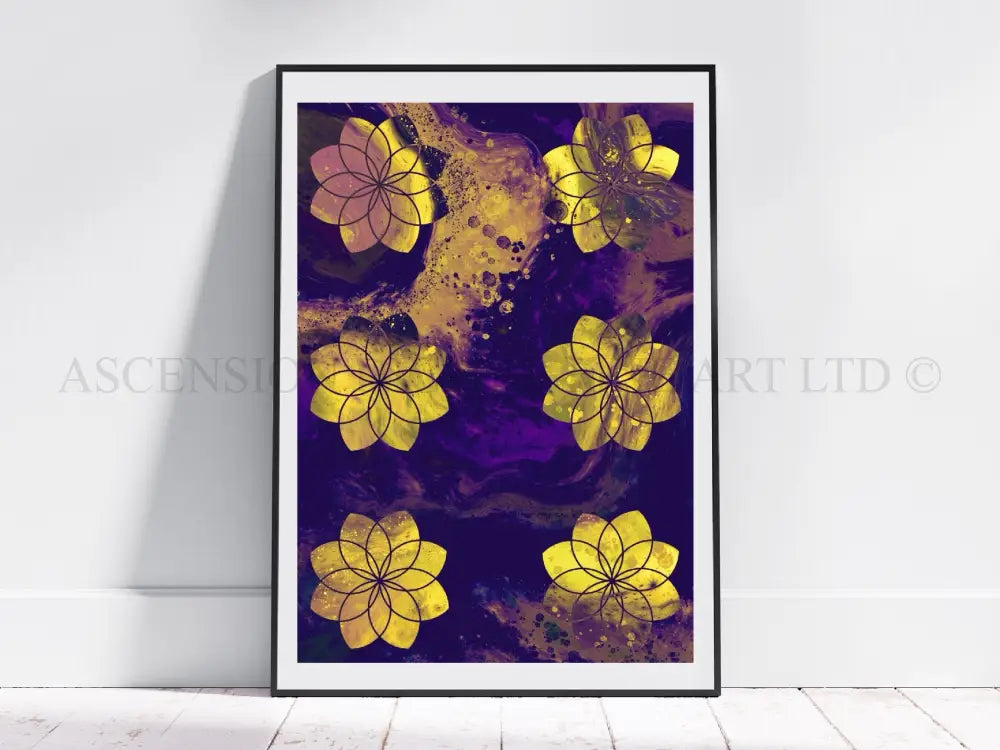 Seed of life art print, sacred geometry wall art