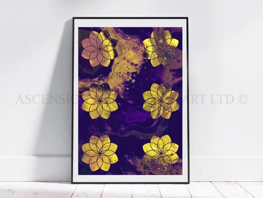 Seed of life art print, sacred geometry wall art