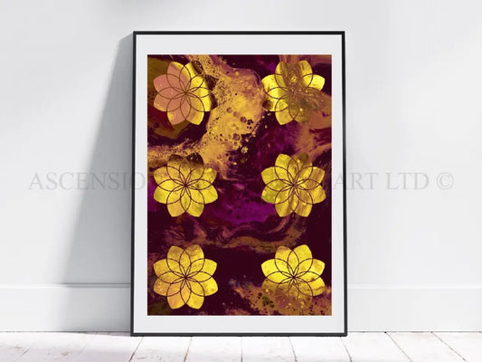 Seed of life art print, sacred geometry wall art