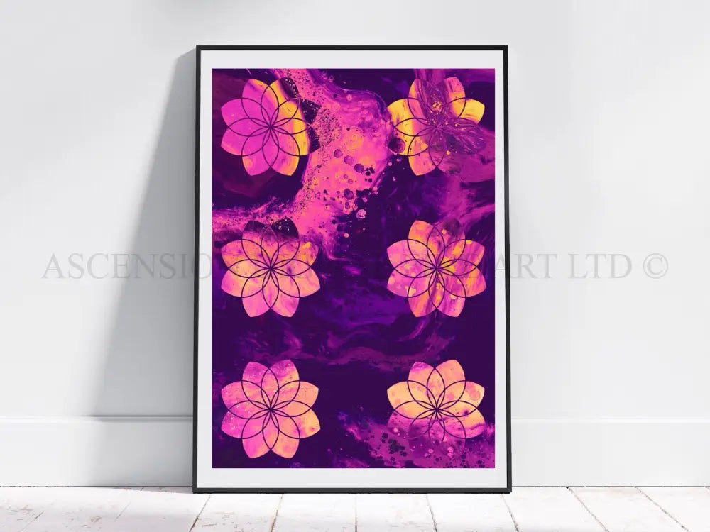 Sacred geometry art print, seed of life wall art