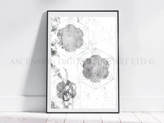 Sacred geometry art print, seed of life wall art