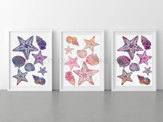 Coastal art print set