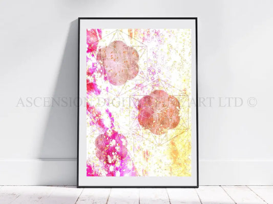 Seed of life art print, sacred geometry wall art