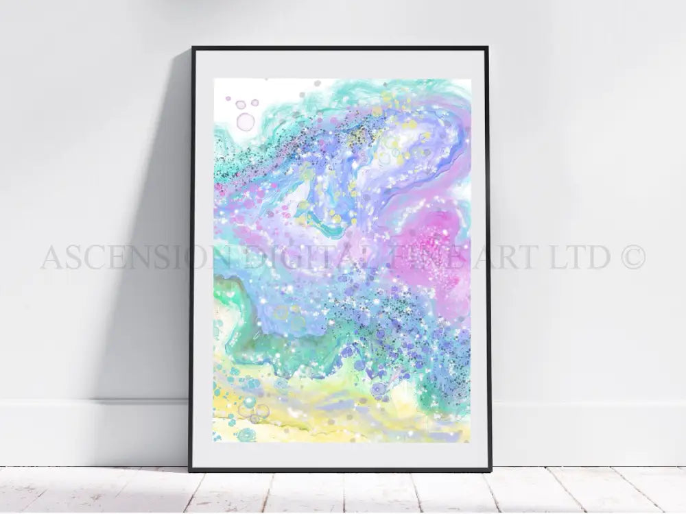 Abstract art print pastel colours