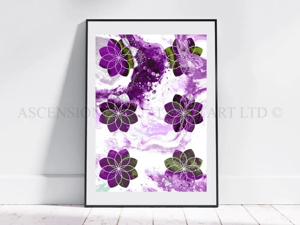 Sacred geometry art print, seed of life wall art