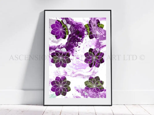 Sacred geometry art print, seed of life wall art