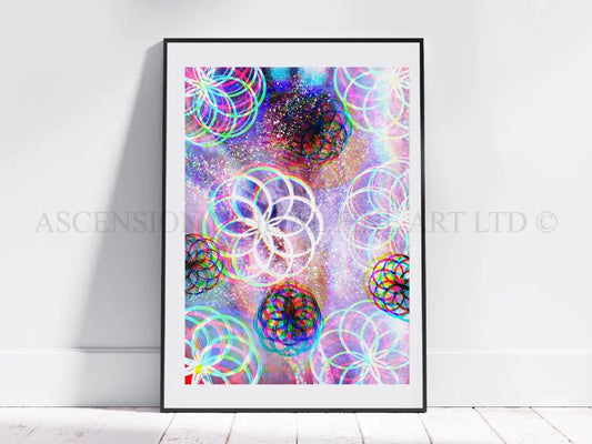 Sacred geometry art print, seed of life wall art