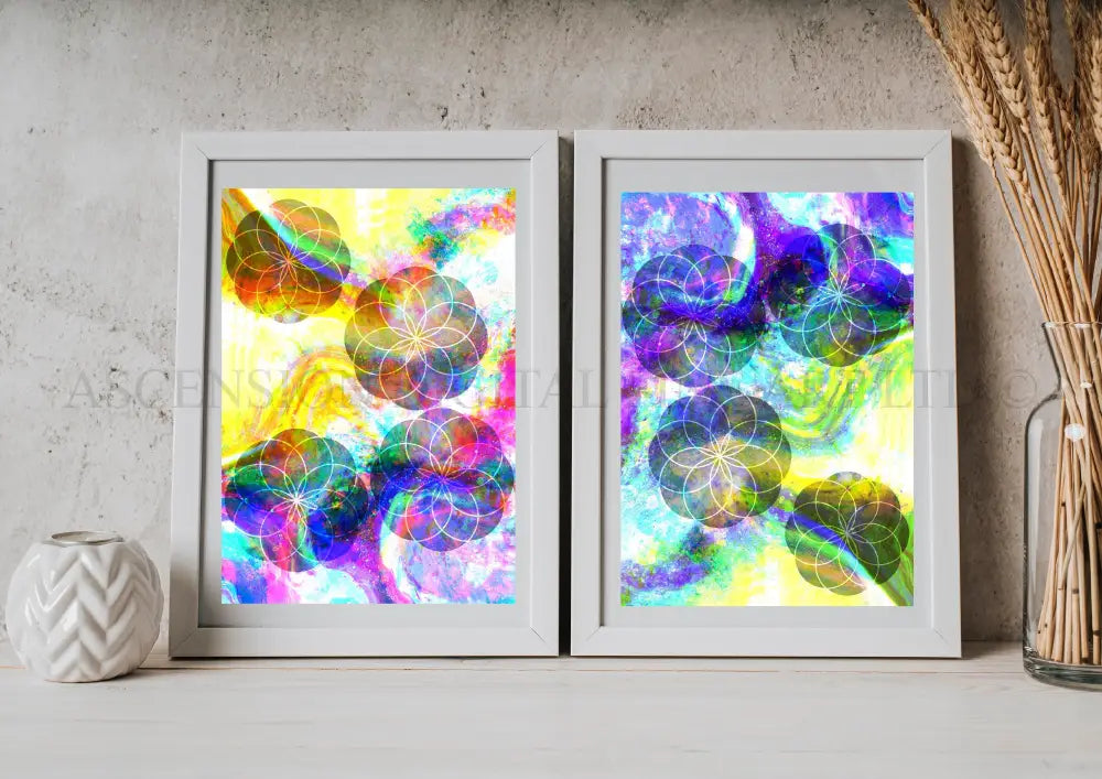 Sacred geometry art print, spiritual wall art 