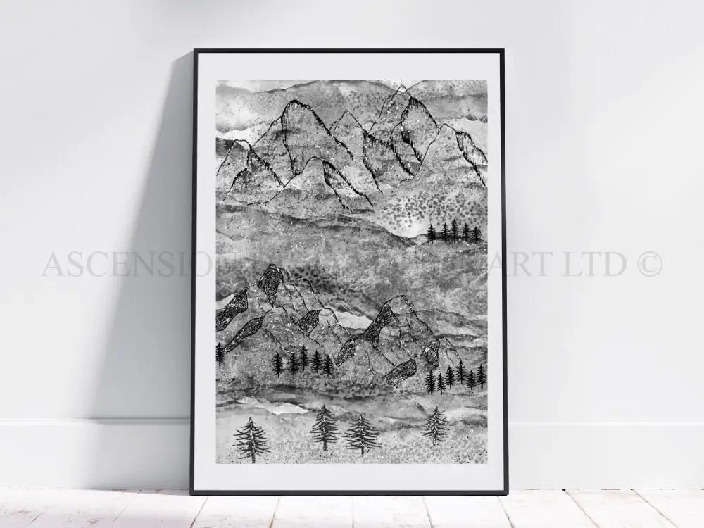 Mountain art print, mountain wall art