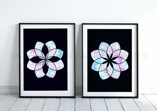 Sacred geometry art prints, set of two