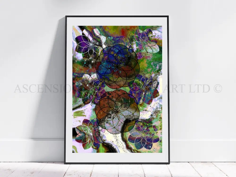 Sacred geometry art print, seed of life wall art